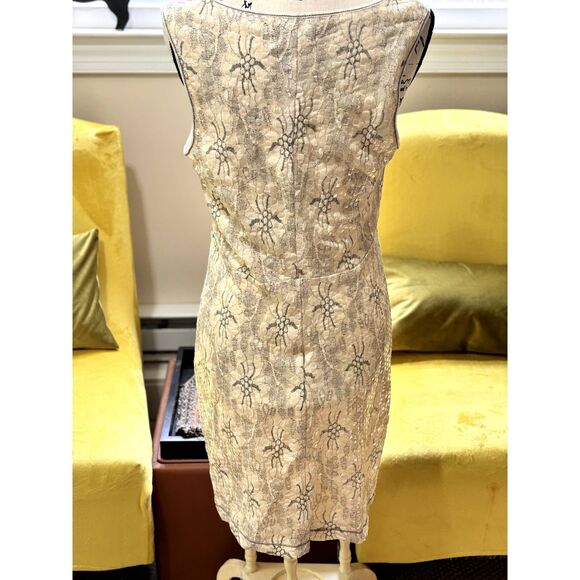 Max Studio Specialty Products Shift Dress Creme and Gray Floral Retro Size M - Picture 4 of 6